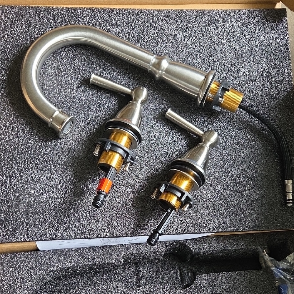 CREA Brushed nickel Faucet And Drain Set